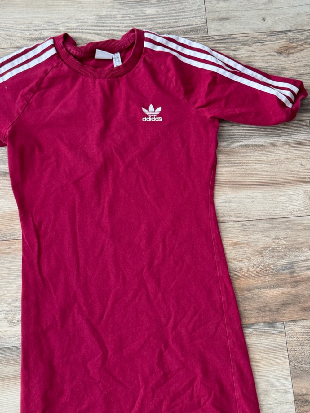 Adidas Women’s 3 Stripe Dress Maroon Medium - Picture 7 of 11